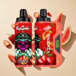 VapSolo VIKING 12000 Puffs Eldobható E-cigaretta Eper görögdinnye 22ml Töltés:Type-C